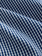 Navy Gingham Puff Sleeve Button Through Denim Blouse - Image 3 of 3