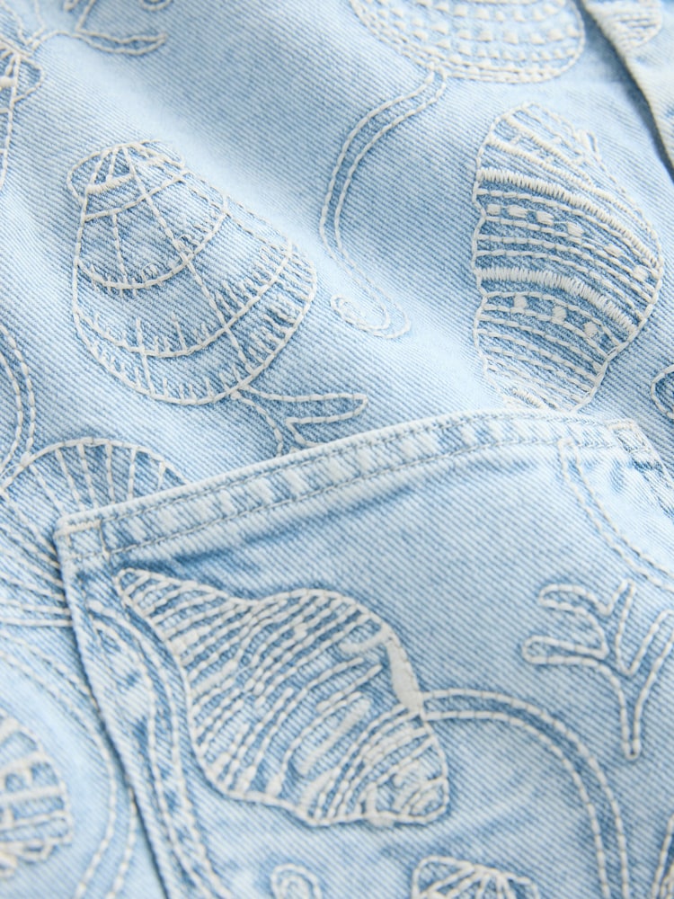 Azul claro - Chaleco bordado denim de National Trust x Next - Imagen 9 de 9