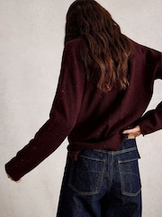 White Stuff Purple Lily V Neck Jumper - Image 2 of 6