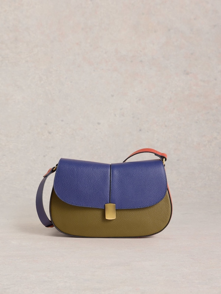 White Stuff Blue Silvy Lock Cross-Body Bag - Image 1 of 4