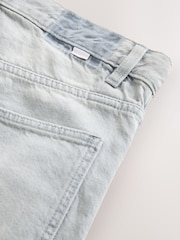 self. Grey Slouch Denim Jort Shorts - Image 12 of 16