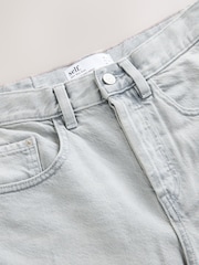 self. Grey Slouch Denim Jort Shorts - Image 13 of 16