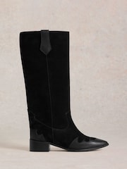 White Stuff Black Whitney Western Knee High Boots - Image 2 of 5