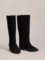White Stuff Black Whitney Western Knee High Boots - Image 4 of 5