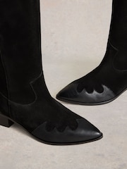 White Stuff Black Whitney Western Knee High Boots - Image 5 of 5