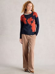 White Stuff Blue Olive Floral Jumper - Image 1 of 6