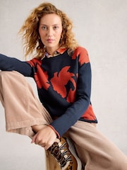White Stuff Blue Olive Floral Jumper - Image 3 of 6