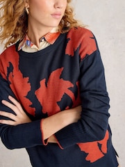 White Stuff Blue Olive Floral Jumper - Image 4 of 6