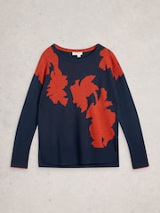 White Stuff Blue Olive Floral Jumper - Image 5 of 6