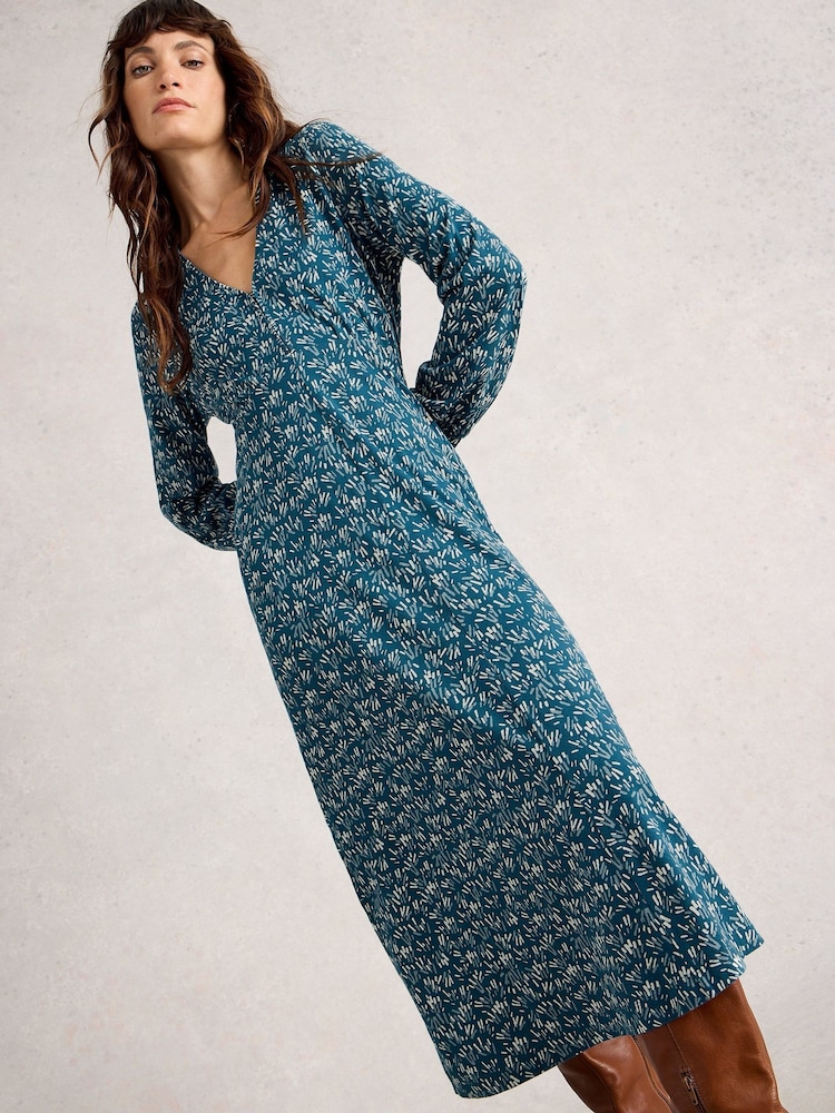 White Stuff Blue Megan Jersey Dress - Image 2 of 6