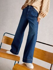 White Stuff Blue Tia Wide Leg Jeans - Image 2 of 6