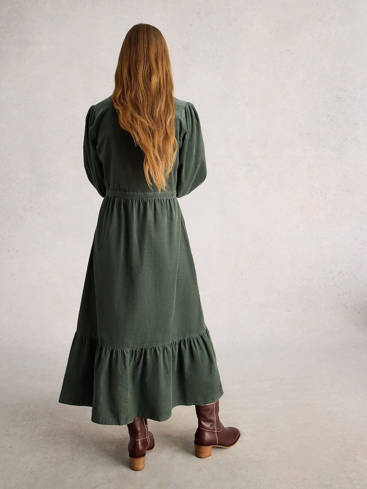 White Stuff Green Phoebe Cord Dress - Image 2 of 6