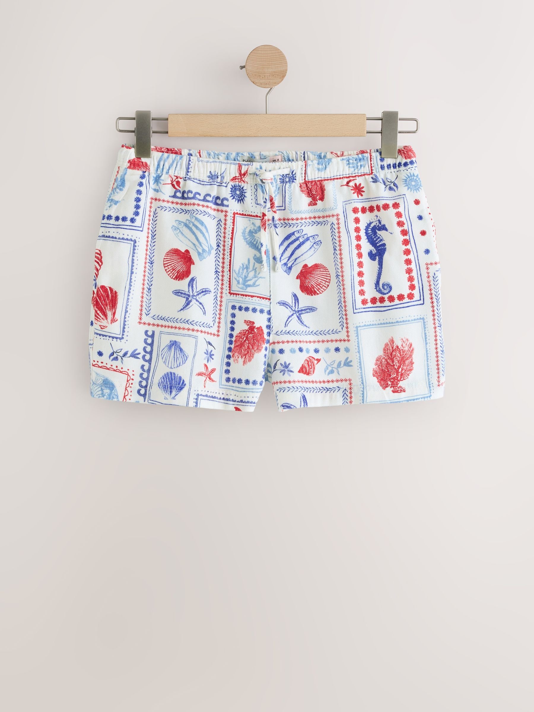 Buy White Postcard Print Pull On Shorts from Next USA