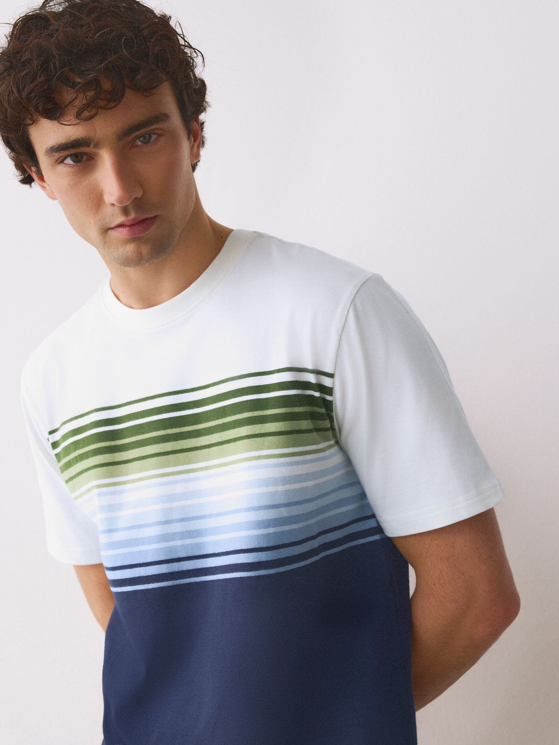 Buy Blue Ombre Block T-Shirt from the Next UK online shop