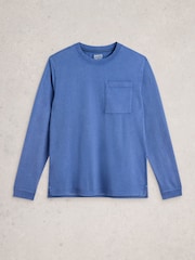 White Stuff Blue Accleton Long Sleeve T-Shirt - Image 5 of 6