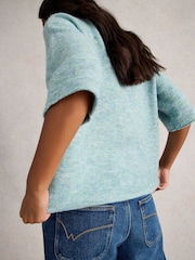 White Stuff Blue Kate Knitted T-Shirt - Image 2 of 6
