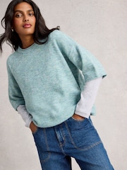 White Stuff Blue Kate Knitted T-Shirt - Image 4 of 6