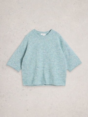 White Stuff Blue Kate Knitted T-Shirt - Image 5 of 6