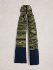 White Stuff Blue Jasper Fairisle Knit Scarf - Image 1 of 3