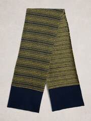 White Stuff Blue Jasper Fairisle Knit Scarf - Image 2 of 3