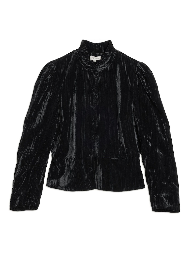 Albaray Crushed Velvet Black Jacket - Image 5 of 5 Albaray Crushed Velvet Black Jacket - Image 5 of 5
