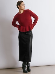 Albaray Red Mohair Peplum Jumper - Image 1 of 5