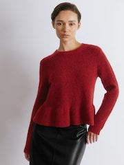 Albaray Red Mohair Peplum Jumper - Image 3 of 5