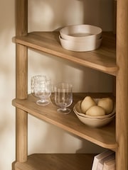 Natural Noa Oak Effect Tube Leg Corner Shelf - Image 3 of 8