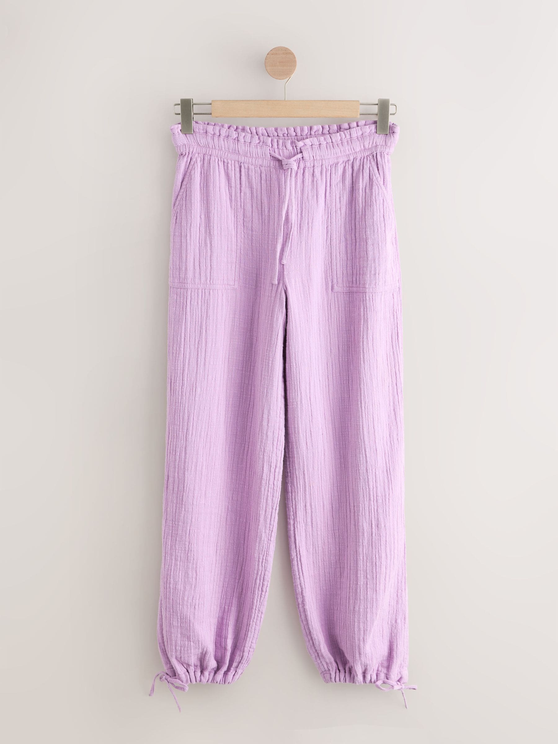 Buy Lilac Purple Double Cloth Balloon Leg Trousers from the Next