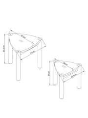 Mid Natural Noa Oak Effect Tube Leg Nest of Table - Image 4 of 5