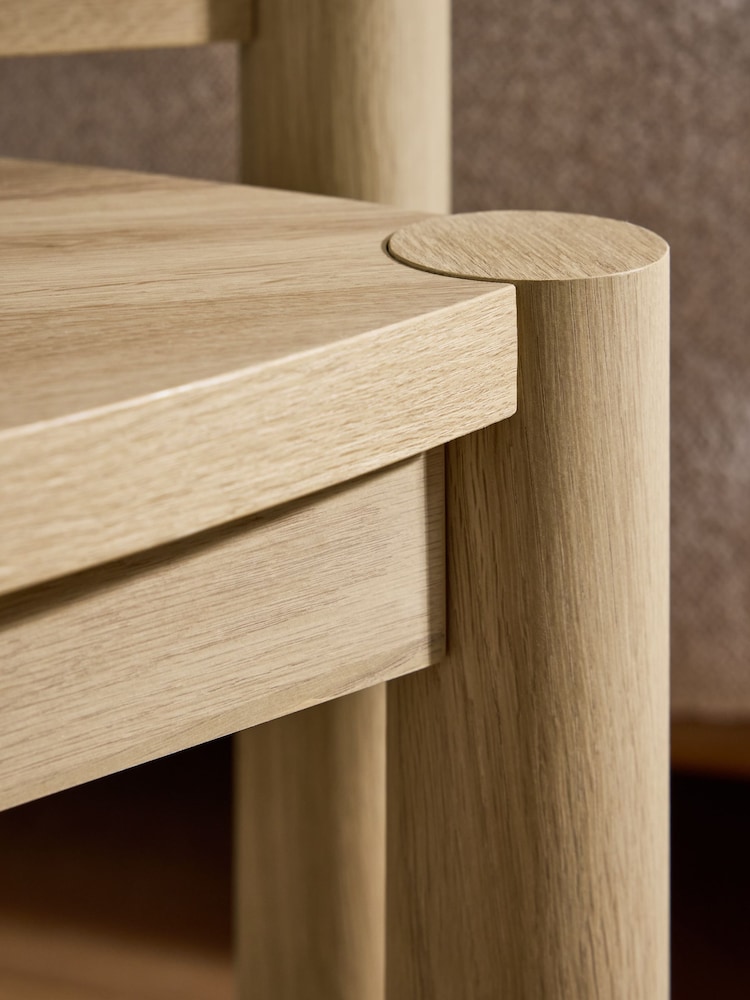 Mid Natural Noa Oak Effect Tube Leg Nest of Table - Image 5 of 5