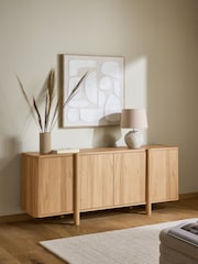Natural Noa Oak Effect Tube Leg Extra Large Sideboard - Image 2 of 12