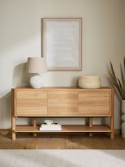 Natural Noa Oak Effect Tube Leg Space Saving Large Sideboard - Image 1 of 11
