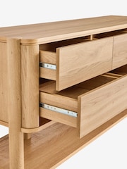 Natural Noa Oak Effect Tube Leg Space Saving Large Sideboard - Image 11 of 11