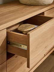 Natural Noa Oak Effect Tube Leg Space Saving Large Sideboard - Image 6 of 11
