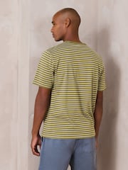 Green Olive Horizontal Stripe Regular Fit T-Shirt - Image 3 of 8