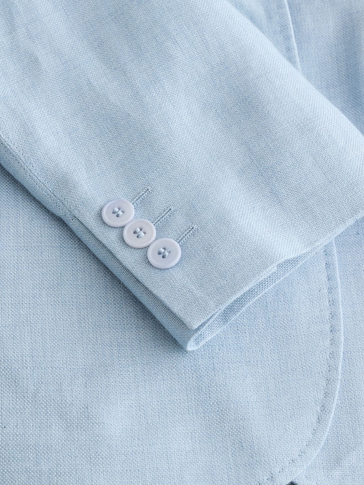 Weekend MaxMara Blue Nalut Pure Linen Canvas Blazer - Image 9 of 9