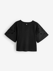 Weekend MaxMara Black Targa Broderie Top - Image 2 of 4