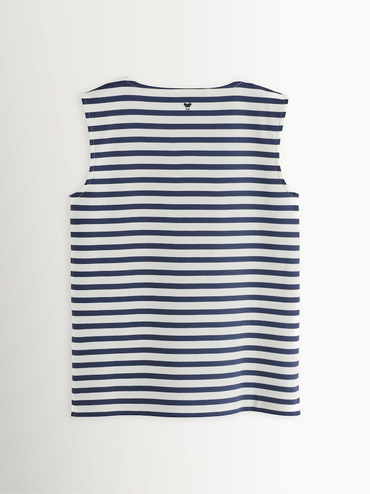 Weekend MaxMara Blue Multih Striped Tank Top - Image 2 of 5