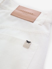 Weekend MaxMara White Adunco Embroidered Crop Twill Trousers - Image 3 of 6