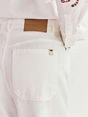 Weekend MaxMara White Adunco Embroidered Crop Twill Trousers - Image 8 of 14