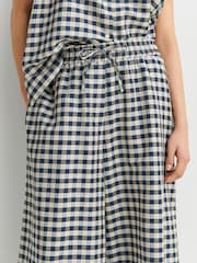 Weekend MaxMara Blue Donare Gingham Wide Leg Trousers - Image 6 of 11