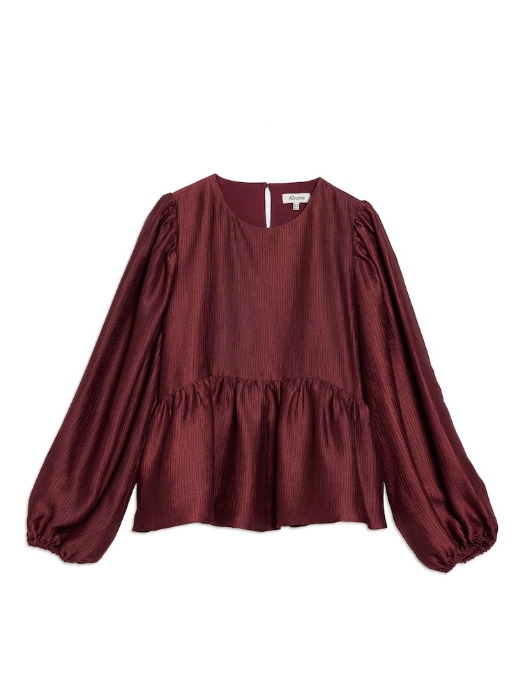 Albaray Red Crinkle Satin Top - Image 5 of 5