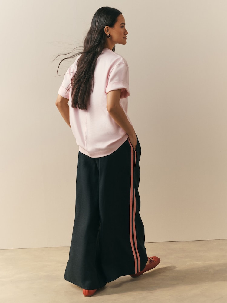 黑色 - Nothing Ordinary Linen Wide Leg Trousers - 图片2 / 5
