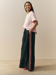 黑色 - Nothing Ordinary Linen Wide Leg Trousers - 图片3 / 5