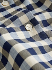 Weekend MaxMara Blue Strano Loose Fit Gingham Blouse - Image 10 of 10