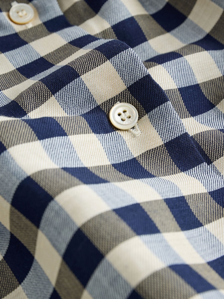 Weekend MaxMara Blue Strano Loose Fit Gingham Blouse - Image 5 of 5