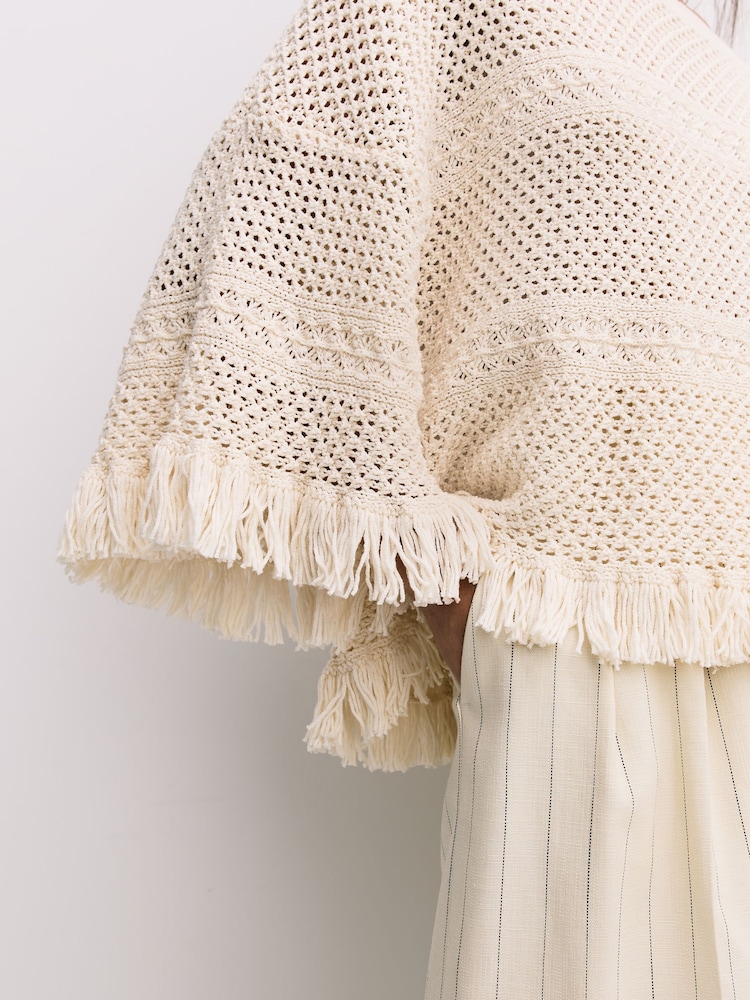 Weekend MaxMara White Palato Loose Fit Open Knit Jumper - Image 12 of 12