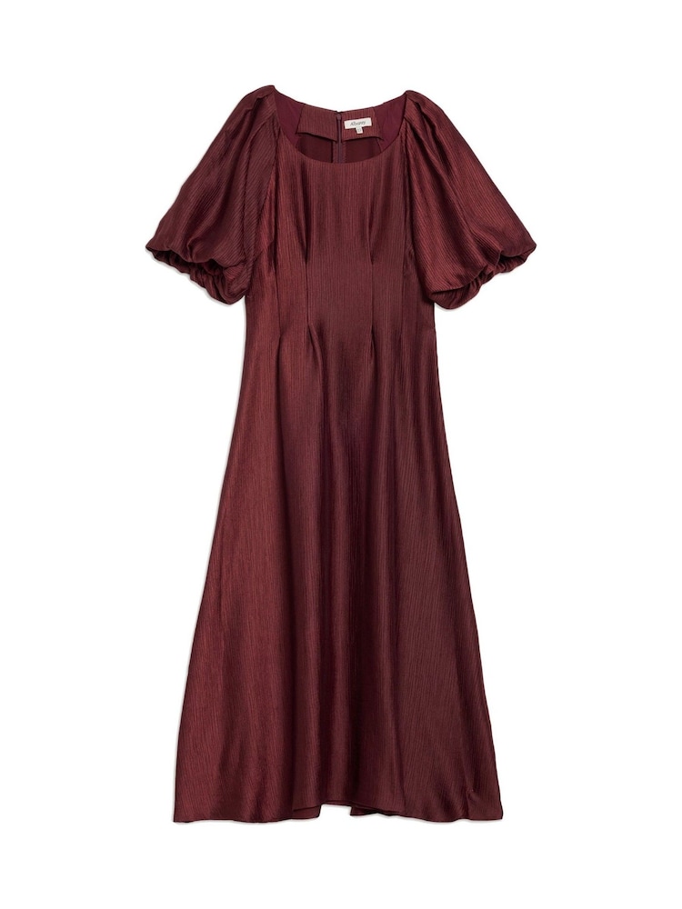 Albaray Red Crinkle Satin Midi Dress - Image 4 of 4