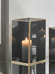 Pacific Lifestyle Brass Glass Panelled Square Candle Holder - Image 1 of 6